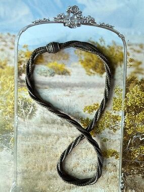 VINTAGE Multiple Strand Woven Chain Magnetic Clasp Necklace